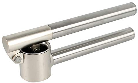 Spremiaglio in Acciaio Inox Senza Sbucciatura Tritaaglio Professionale con Leva Allungata e Morsetto Antiscivolo per Aglio Fresco Ideale per Casalinga e Ristorazione