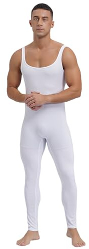 Riismen Traje Deportivo Para Hombre Mono Deportivo Traje De Entrenamiento Yoga Sin Mangas De Cuerpo Entero Mono Ajustado Blanco L