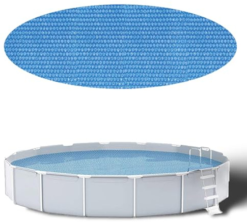 Solarfolie Pool Rund 180CM/240CM/300CM/360CM/450CM, PE Material Solarabdeckplane, Solarabdeckung für Pool, Solarfolie Wärmeplane Poolheizung, Winddicht, Blattfest, UV-Beständig (360CM)