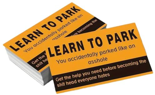 Biglietti divertenti per il parcheggio - messaggio scherzoso, biglietto | 50 novità da viaggio per autisti cattivi driver joke umorismo biglietti gag per