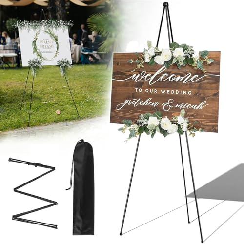 Künstler Staffelei Stand, 160cm Verstellbares Stativ Tisch Kunst Leinwand Malerei Display, Portable Künstler Staffeleien, Staffelei Ständer für Hochzeitsschild,Poster, Malerei (Schwarz)