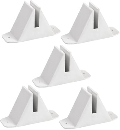 NUOBESTY 5pcs Heavy Duty Fence Post Anchors Plastic Base Stand for Garden Fence Mailbox Privacy Screen Support Anti-tip Spike Holders Easy Installation White