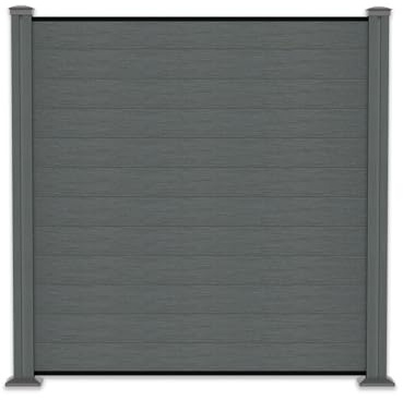 Gartenwelt Riegelsberger WPC Sichtschutzzaun Komplettset Grau 9,13 m