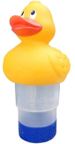 ZGUZMCMK Distributeur Flottant Piscine Spa Flotteur Pastilles Chlore Porte-comprimés Fonction Automatique PVC Convient pour Piscines Extérieures Bains Spas, Canard