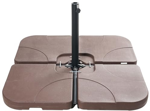 Beliani Dalles de Contrepoids 9 Kg pour Parasol 4 Pièces Plastique Marron Résistant Caria