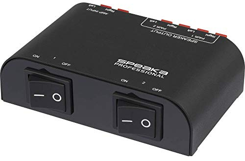 SpeaKa Professional 2 Port Lautsprecher-Umschalter Klemmanschluss Metallgehäuse Schwarz