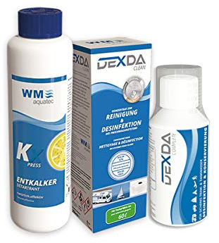 WM aquatec – Wasserhygiene-Trio für Frischwassersysteme bis 60 Liter Tankgröße – für Wohnmobile, Caravans & Boote geeignet – Reinigung, Desinfektion, Entkalkung & Wasserkonservierung – Made in Germany