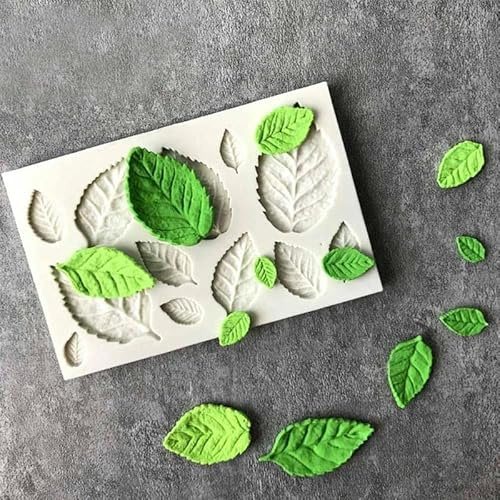 Raguso Moderne süße 3D Blätter formen Kuchen Backform Multifunktions Lebensmittel DIY Handwerk Dekorationswerkzeuge Form Silikonform für Zucker