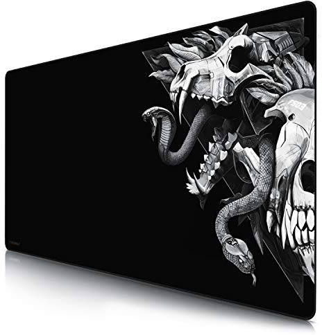 CSL - Übergröße Mauspad Gaming Titanwolf 1200x600mm - XXXL Mousepad groß mit Motiv - XXXL Tischunterlage Large Size - verbessert Präzision und Geschwindigkeit - XXL z.B. für Logitech Maus und Tastatur