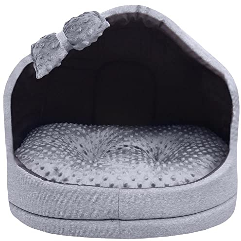 Z4L WauWau Katzen und Hundehöhle gemütlich Farbe grau Minky, grau Hundehütte Katzenhütte 50cm x 60cm Höhlenbett Kuschlig
