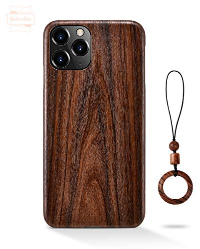 Yidai-Silu Coque iPhone 13/13 Pro Etui en Bois 【Œuvre d'art, Ultra-Fine 0,8mm】 Housse Case en Fibre d’Aramide de Protection Coque Antichoc pour iPhone 13/13 Pro 6,1 - Bois Noir