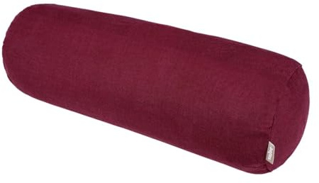 beties Leinen Nackenrollen Bezug ca. 15x40 cm 100% Leinen Stone-Washed Nackenkissen Bezug mit Reißverschluss (Merlot-rot)