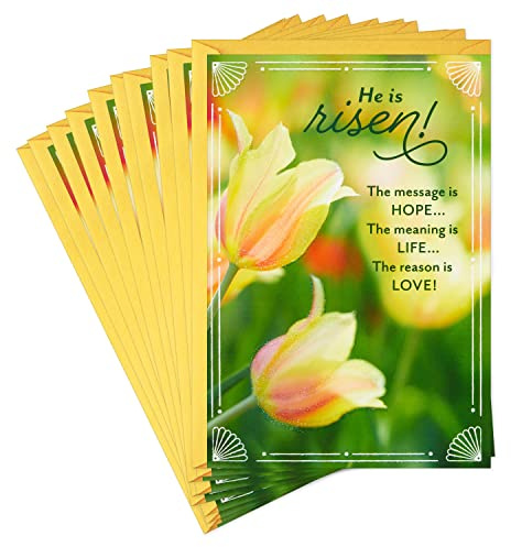 DaySpring Pack of Religious Easter Cards, He is Risen (10 Cards with Envelopes)