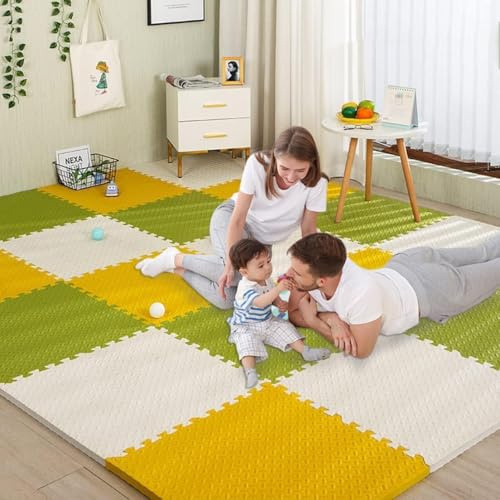 Antrect Puzzlematte Baby Puzzlematte Kinder 18 Teile Schaumstoffmatte Kinderspielteppich Spielmatte Bodenschutzmatte für Baby Kinder, 30 x 30 x 1,2 cm, 1,6m² große Yogamatte