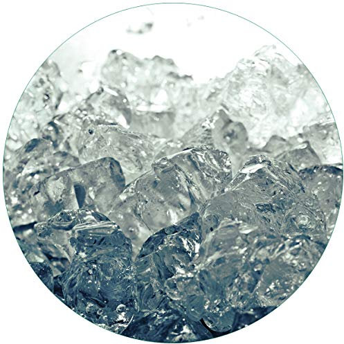 Wallario Glasbild rund Leuchtendes EIS in blau-grau - Rund, 50 cm Durchmesser Wandbild Glas in Premium-Qualität: Brillante Farben, freischwebende Optik