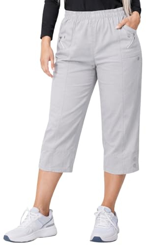JM CLOTHING SS12 - Pantaloni corti da donna, a tre quarti, morbidi 3/4, elasticizzati, con tasche in vita, pantaloncini estivi taglie forti