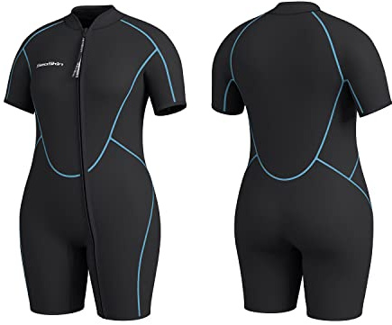 Seaskin Kurzer Neoprenanzug in Übergröße, 3 mm, für Herren und Damen