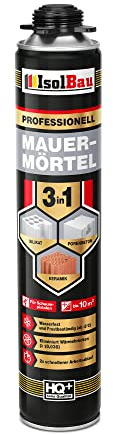 Isolbau Mauermörtel 1 x 750ml Pistolenschaum Montageschaum Klebeschaum 3 in 1 PU-Mörtel