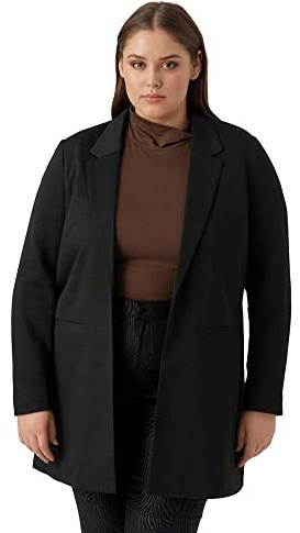Vero Moda Curve Chaqueta Vmverina LS Long Noos Curve Blazer para Mujer, Negro, 54/Grande