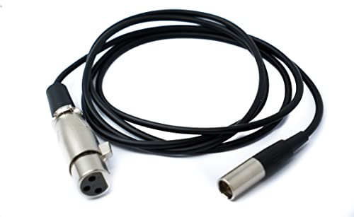 System-S Audio Kabel 150cm Mini XLR 3 polig Stecker zu XLR 3 polig Buchse Adapter Schwarz