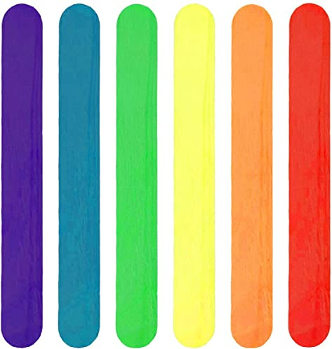 Palitos de Helado de Colores, palitos de Helado de Madera Natural de Colores, Madera, para Profesores y Alumnos (15 cm, 200 Piezas, Colores Mezclados)