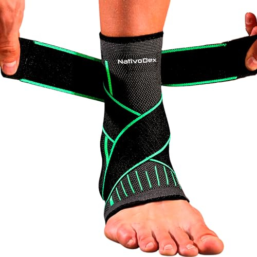NativoDex Ankle Support Brace – Adjustable Ankle Compression for Sprains, Plantar Fasciitis, Achilles Tendonitis, Ligament Injuries – Breathable Foot Brace for Men & Women