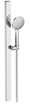 Duravit Brauseset, Duschset mit 3 Strahlarten (Rain, Pulse, Mono), Duschstange (810 mm) mit wassersparender Handbrause, Brauseschlauch mit Verdrehschutz, Chrom
