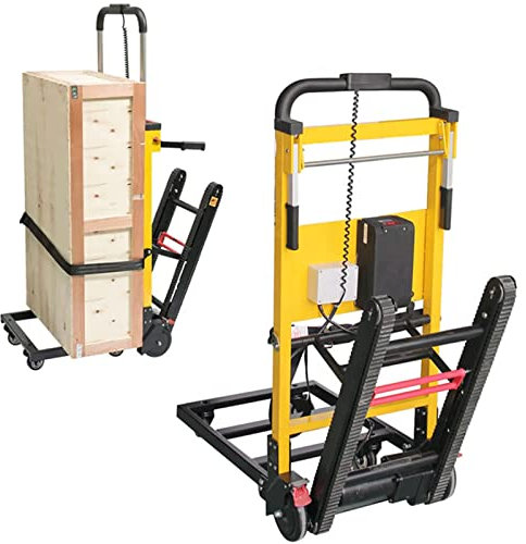 bcomedrag Carretillas Mano Eléctricas para Subir Escaleras, Elevadores, Carro Escalada sobre Orugas, Carga Máxima: 440 Libras, Batería Litio Extraíble/Plegable Portátil, para Subir Y Bajar Escaleras