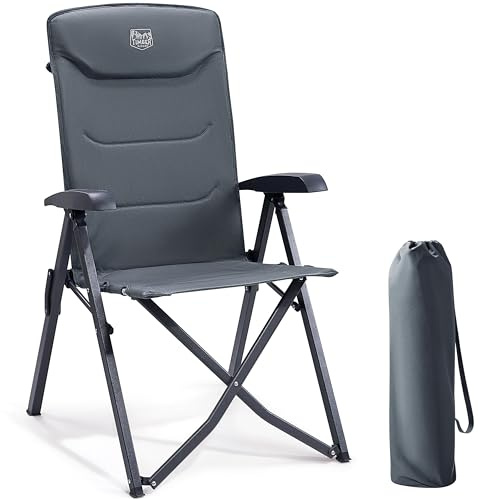 TIMBER RIDGE Chaise Pliante Camping Portable 150kg Fauteuil Jardin Exterieur Dossier Haut 4 Positions Réglables Fauteuil Realx Inclinable pour Terrasse Balcon Jardin Camping Pique-Nique