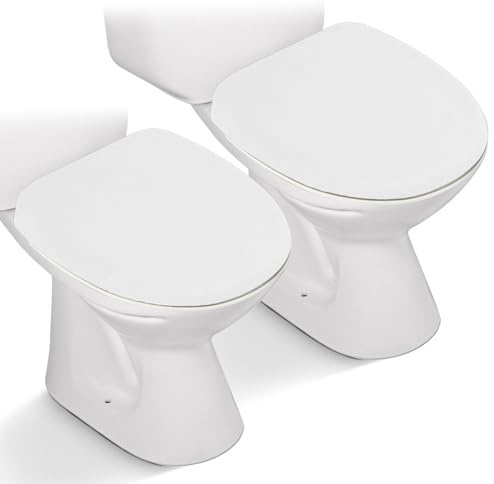 2 x WC-Deckelbezug, Stretch-Samt-WC-Sitzbezug für Badezimmer, ultraweicher Toilettenbezug, luxuriöser Samt, maschinenwaschbar, passend für die meisten runden, länglichen und länglichen Deckel,