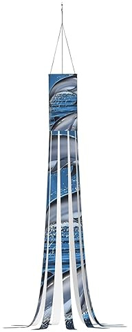 Dolphin Lovers Print Halloween Windsock Flag 59 Inch Durable Novelty Outdoor Hanging Decor with Led Lights for Yard Patio Lawn Garden Party Supplies