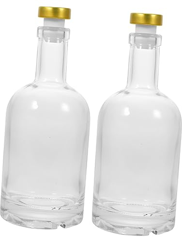 GOOHOCHY Botella De Licor De Vodka 2piezas 750ml Vidrio Transparente Cierre Hermético Adecuado Para Cócteles y Vinos Juego De Botellas Tapa