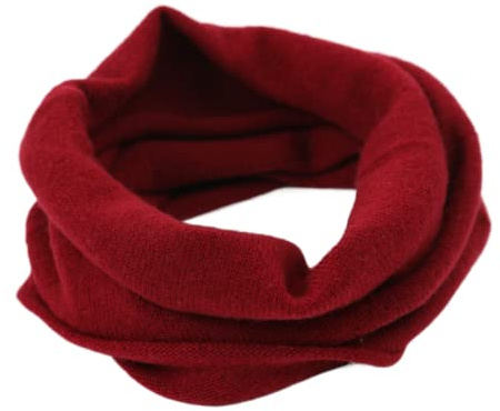 Prettystern Damen Herren Kaschmir Loop Schal Cashmere Schlauchschal feinstrick Schal Halstuch Schlauch-Schal Rot Weinrot