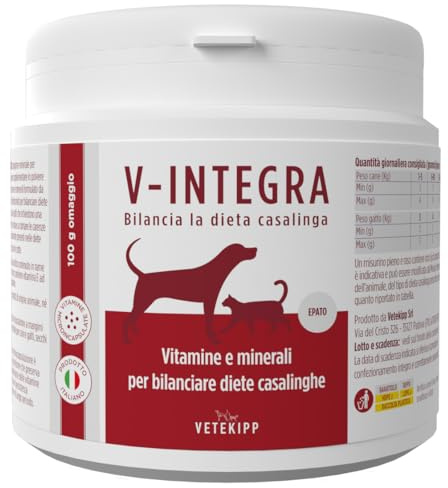 V INTEGRA Epato 500g, Suplemento de Vitaminas y Minerales para Equilibrar Las Dieta Casera de Perros y Gatos Que Requieren Restricción de Cobre, Vitaminas para Perros y Gatos Made in Italy
