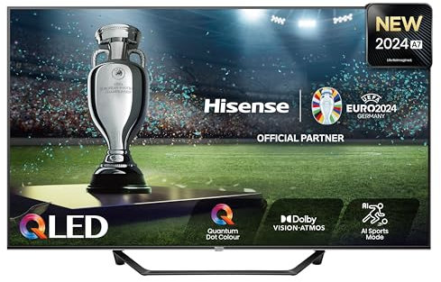 Hisense TV 43 QLED 4K 43A72NQ, Smart TV VIDAA U7, Dolby Vision, HDR 10+, Game Mode Plus, Dolby Atmos, Alexa Built-in, VIDAA Voice, Tuner DVB-T2/S2 HEVC 10, lativù 4K