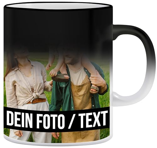 Personalisierte Zaubertasse mit eigenem Foto Farbwechsel Tasse mit Foto Geschenke für Männer Frauen Kaffeetasse personalisiert bedrucken persönliche Fotogeschenke Geschenk für Freund