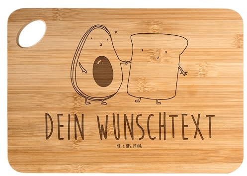 Mr. & Mrs. Panda Personalisiertes Schneidebrett Avocado Toast - Personalisierte Geschenke, Mit Gravur, Toastbrot, Frühstücksbrett, Brett, Holzbrett, Hochzeit, Freundin, Holzbrettchen