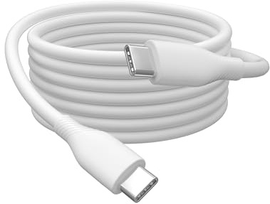 DIGITUS USB 2.0-anslutningskabel - 1m - USB Type-C till Type-C - High-Speed 480 Mbit/s - 60W strömförsörjning - flexibel silikonkabel - vit - för iPad, iPhone, Android-smartphones, surfplattor