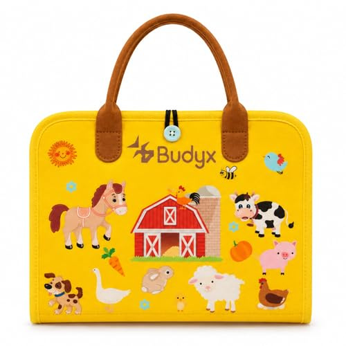 BUDYX. Busy Board Montessori. Panelli Sensoriali per la Motricità fine con Lavagna per Bambino di 3, 4, 5 Anni L'Apprendimento Abilità di Vita Giocattolo Educativo da Viaggioni Regalo di Compleanno