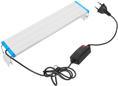 LED Aquariumbeleuchtung mit Drei Farben 12w, Verstellbar | Aquariengestaltung und Fischbecken, PVC Gehäuse, Vier Reihen 5730, Weiß