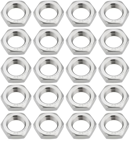 YINETTECH Sechskantmuttern, M16 x 1,0, A2, Feingewinde, Edelstahl-Mutter, Hardware-Muttern, Schraubenbefestigungen, 7,8 mm Höhe, DIN439, für Schrauben und Schrauben, 20 Stück