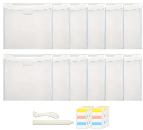 Organizador Transparente para Papel de Scrapbooking - Pack de 12 Bolsas Transparentes para Organizar Papel de Scrapbooking | Cajas de Papel para Álbumes, Fotos Familiares y Contenedores de ca