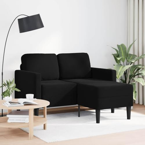 LAPOOH 2-Sitzer-Sofa mit Chaiselongue L-Form Schwarz 125 cm Samt, Loungesofa, Sofas & Couches, Relaxsofa, Couch für Wohnzimmer, 4107073