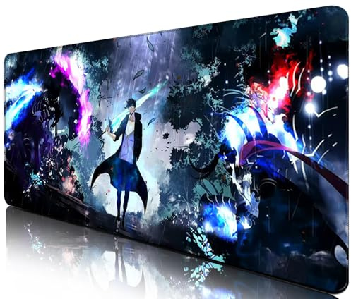 Solo Leveling Mauspad | Grand Solo Leveling Mauspad | Blau | XXL 900 x 400 mm | Wasserdichtes Schreibtischpad – rutschfest, Sung Jin-woo