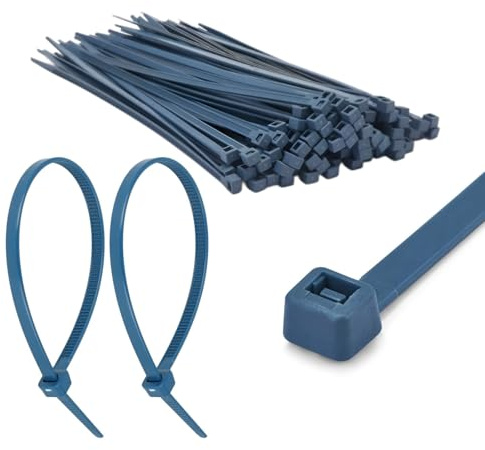 TERF® 50 Pcs Metal Detectable Blue Cable Ties 150mm (6'') X 3.6mm Premium Nylon Wire Cable Ties Zip Wraps Secure Self Locking Mechanism Tie for Food Pharmaceutical Industrial & General Purpose Use