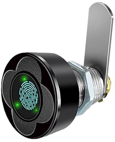 JoyousMall Smart Drawer Fingerprint Lock, File Cabinet Lock for Home Office Mailbox Keyless Furniture Lock, Built-in Battery Rechargeable (20mm Black)