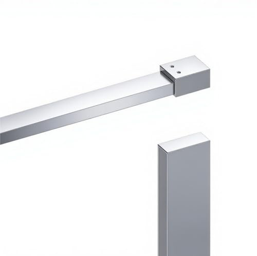 Wandanschlussprofil Wandprofil für Dusche Duschwand Glas U-Profil aus Aluminium mit Stabilisationsstange Stabilisierungsstange Duschkabine Stabilisator Chromoptik für Glasstärke 8 mm