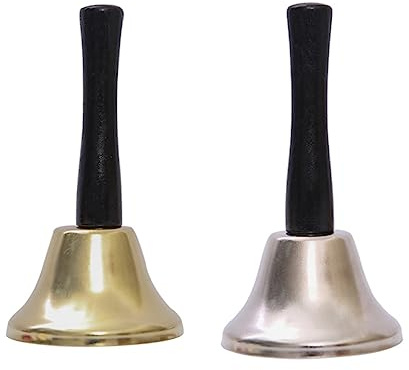 HOMSFOU 2piezas Campana De Mano De Metal De Papá Noel Accesorio Navideño Para Fiestas Decoración Navideña Para Cenas y Restaurantes