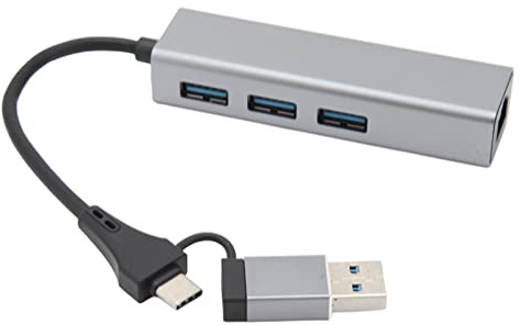 Fyearfly 2 in 1 USB Type C Multiport Converter, USB 3.0 Hub for Seamless Video Signal Conversion, Compatible with Windows 8/7/10/11, Compact Design for Easy Port Expansion