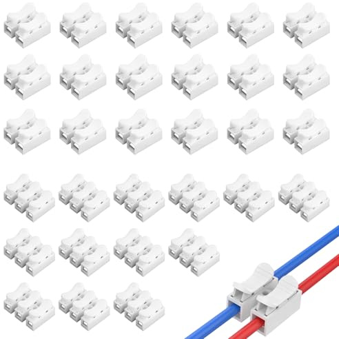 100 Pcs Electrical Wire Connectors CH-2 *70 & CH-3*30 Terminal Block,Push Fit Cable Connectors,Electric Wire&Cable Connector Block,Crimp & Ring Terminals, Wiring Connectors Kit Electrical Connectors